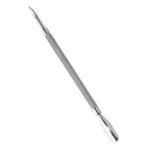 Empujador de Cutículas Profesional de Acero Inoxidable Curvo de Doble Punta para Manicura y Pedicura, Limpiador de Uñas y Removedor de Esmalte en Gel - Product Image 1