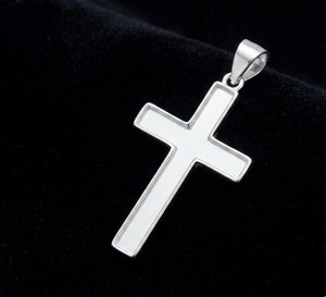 Colgante de Cruz de Plata de Ley 925 Auténtica para Leche Materna, Joyería DIY con Leche Materna, Collar Conmemorativo, Dije de Resina para ADN - Product Image 2