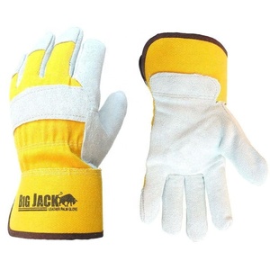 Guantes de seguridad para construcción Industrial, alta calidad, doble palma de cuero, resistentes, de resolución, nuevo diseño, venta al por mayor - Product Image 3