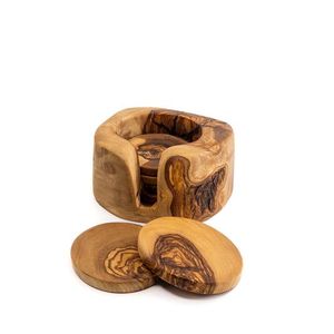 Sous-verre en bois au design minimaliste, texture bois, protection des boissons, surface de table - Product Image 2