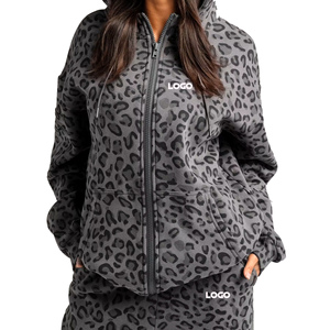 Nouveau design 2026 – Sweat à capuche oversize à imprimé léopard marron pour femme – Coupe décontractée avec épaules tombantes – Pull ample d'hiver - Product Image 3