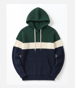 Sudadera con capucha de punto grueso para invierno, con logo personalizado, forro polar térmico, hombros caídos, corte holgado, venta al por mayor - Product Image 3