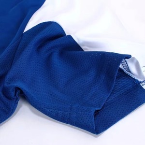 เสื้อยืดคอกลมสีน้ำเงิน แต่งขอบปกสีขาว ชุดยูนิฟอร์มสั่งทำพิเศษ - Product Image 3