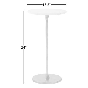 Elegante Mesa Auxiliar Delgada con Base Redonda y Robusta, Soporte Compacto para Decoración de Sala de Estar Contemporánea y Bares - Product Image 5