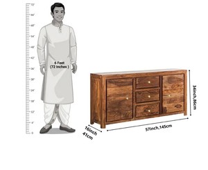 Indian Solid wood Dining Room <b>Storage</b> Cabinet Rustic Wooden <b>Console</b> <b>Table</b> Heavy Duty Home Furniture | Jodhpur Handicraft - Product Image 5
