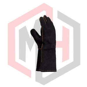 Gants de soudeur en cuir noir pur, résistants à la chaleur, anti-coupure, respirants, 14 pouces, gants de sécurité industrielle - Product Image 3