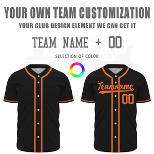 Maillot de baseball personnalisé pour homme, manches courtes, impression du nom de l'équipe, respirant, antibactérien, polyester, uniforme adulte, coupe classique, noir - Product Image 5