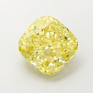 Diamant de laboratoire certifié taille coussin, jaune vif, pierre précieuse non montée, éclat radieux, bijoux fins élégants, pierre de luxe - Product Image 1