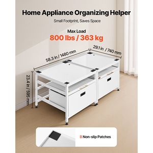 Base per Lavatrice con Vassoio Estraibile, Altezza 22,6 Pollici, 29x29 Pollici, Capacità di Carico 800 Libbre, Spazio di Stoccaggio 29x29 Pollici, Altezza 22,6 Pollici - Product Image 3