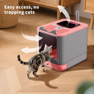 "Sturdy & Durable Pink <b>Cat</b> Litter <b>Box</b> for Multi-<b>Cat</b> Households" - Product Image 2