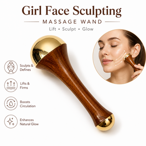 Rodillo de Masaje Facial de Madera Tradicional Kansa Bold Blossom, Pulido a Mano Mediante Fundición, para Drenaje Linfático y Contorno Facial - Product Image 5