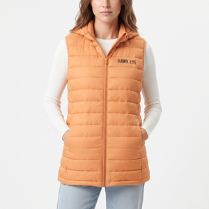 Gilet matelassé oversize pour femme, vente en gros, veste sans manches d'hiver avec capuche, fermeture éclair, manteau chaud rembourré avec poches, vêtement d'extérieur - Product Image 1