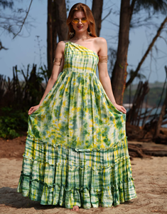 Women Boho Tie Dye Backless Cotton Maxi Dress <b>Spaghetti</b> <b>Strap</b> Sleeveless Beach Vacation Long Dress - Product Image 4