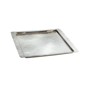 Bandeja de Servicio Kitcheware con Asas, Acero Inoxidable Pulido, Bandeja Decorativa para Bar en Casa, Diseño Moderno, Acabado Plateado - Product Image 4