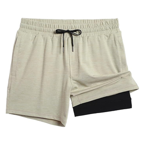 Shorts décontractés pour hommes en maille respirante avec lacets, entrejambe de 6/9 pouces, 100 % polyester, fermeture à cordon pour la gym et l'entraînement - Product Image 4