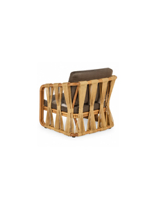 Sillón Moderno Tapizado con Patas de Madera, Cubierta de Tela, Diseño Minimalista para Sala de Estar, Muebles para el Hogar - Product Image 5