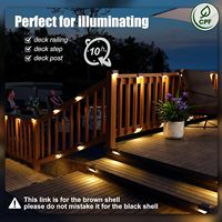 Lampes solaires pour marches, étanches IP67, LED à détecteur de mouvement, haute luminosité, à intensité variable, pour jardin, extérieur, escaliers, allées, terrasse, clôture, cour, patio