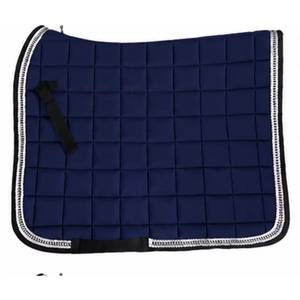 Tapis de selle polyvalent jaune en coton avec garnissage en polyester, doublure en polaire, bordure noire et sangle de transport pour l'équitation - Product Image 4