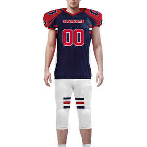 Uniforme de football américain de haute qualité, imprimé sur mesure, grande taille, manches courtes, tissu 100% polyester respirant - Product Image 2