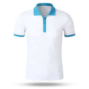 เสื้อโปโลแขนสั้นผู้ชาย สีน้ำเงิน ผ้าถัก สีพื้น ลำลอง ปกติดกระดุม ทรงปกติ - Product Image 3