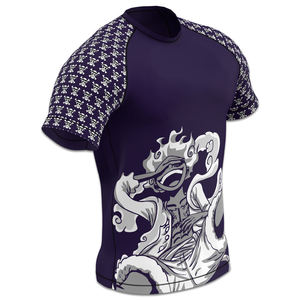 Rashguard BJJ respirant personnalisé à manches courtes, compression en polyester et élasthanne, imprimé numérique, MMA No Gi - Product Image 3