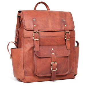 Mochilas de cuero fabricadas por OEM para hombres y mujeres, elegantes y a la moda, con diseño de patrón sólido. - Product Image 6