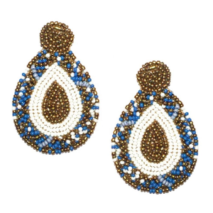 Fashion Jewelry Seed Bead <b>Earrings</b> Drop Shape Multi Color Embroidered <b>Handmade</b> <b>Earrings</b> From India for Women and Girls - Product Image 1