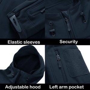 Veste matelassée en toile imperméable légère et personnalisable pour homme, coupe-vent d'hiver, softshell confortable avec broderie et fermeture éclair - Product Image 5
