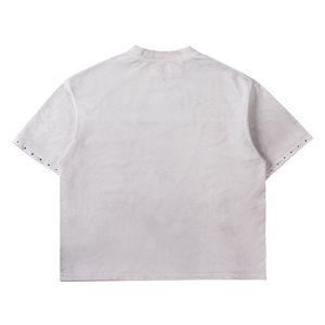 เสื้อยืดทรงบ็อกซี่โอเวอร์ไซส์สำหรับผู้ชาย ผลิตจากโรงงาน ดีไซน์หลวม คอโอ ไหล่ตก พิมพ์ลายตามสั่ง เสื้อยืดฟอกสี - Product Image 6
