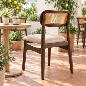 Silla de Comedor Moderna Nórdica de Madera Maciza con Asiento Tapizado para Hogar, Cafetería o Restaurante - Product Image 3