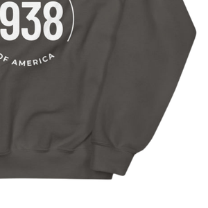 Sweat-shirt unisexe en molleton gris anthracite à col rond avec motif brodé circulaire, pull à manches longues, vêtement décontracté et tendance - Product Image 5