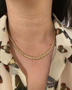 Collar de tenis de oro macizo de 14k con diamantes cultivados en laboratorio, 3 quilates, engaste de bisel, graduado, 17 pulgadas, gargantilla, fabricante Riviera, venta al por mayor - Product Image 6