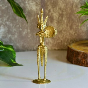 Medieval Period Figurine Gold Brass Sculpture Vintage Warrior Used As A Collectible Figurine For Antique Lovers From India - Product Image 2