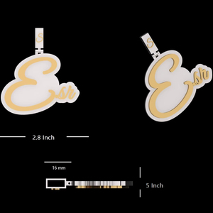 Pendentif personnalisé en argent sterling glacé avec moissanite, pierres noires et blanches, micro-pavé, bijoux hip-hop streetwear personnalisables pour soirée - Product Image 1