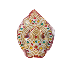 Couronne Mukut élégante en acrylique et strass, artisanat religieux léger, taille personnalisée, pour festivals, idoles divines et temples - Product Image 3