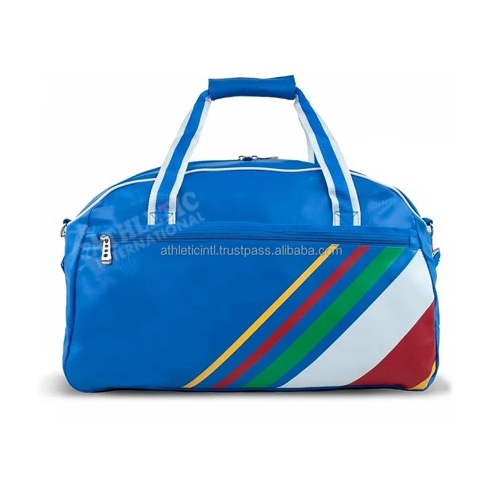 OES-bolsas de lona de cuero PU personalizadas, de alta calidad, azul real