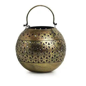 Orta doğu lüks tütsü pirinç tencere tealight ve tütsü brülör el yapımı ve el boyalı antika rustik bitirmek