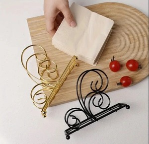 Porte-serviettes en métal noir classique durable et support de boîte à mouchoirs en fer forgé pour la cuisine, la salle à manger, l'hôtel et le restaurant - Product Image 3