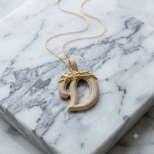 Iced 925 <b>Silver</b> Rose Gold Plated Moissanite Hip Hop Custom <b>Initial</b> Alphabet Letter Diamond Pendant Cross Thrones Design <b>Necklace</b> - Product Image 6