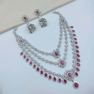 Conjunto de Collar de Diseño con Perlas y Piedras Chapado en Oro para Mujer - Product Image 1