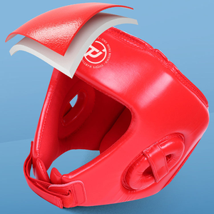 Protector de Cabeza de Boxeo Rojo Ajustable de Cuero Profesional Personalizado al por Mayor para Entrenamiento de Combate - Product Image 6