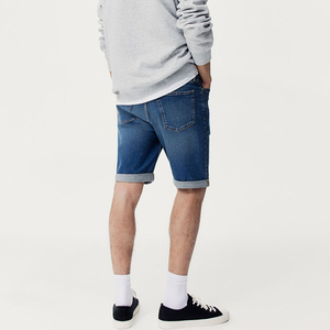 Shorts de Mezclilla para Hombre, Corte Recto, Cintura Media, Lavado Ácido, Desgastados, de Algodón, Casuales, para Verano - Product Image 3