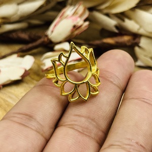 Market Favorite Brass Lotus <b>Ring</b> <b>Boho</b> Floral <b>Rings</b> Women Brass <b>Ring</b> Women 18k Gold Plated <b>Boho</b> Lotus Jewelry Wholesale/OEM/ODM - Product Image 2