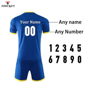 Ensemble de maillots de football personnalisés unisexes de haute qualité avec manches courtes en coton à séchage rapide - Product Image 3