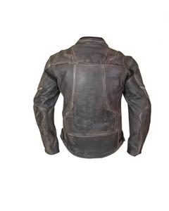Veste en cuir véritable, veste en cuir de motard, veste en cuir de mouton noir vieilli style vintage Route 66, vente en gros, sur mesure - Product Image 2