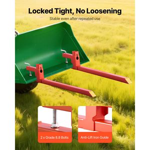 งาคีบพาเลทแบบหนัก รับน้ำหนักได้ 2000 ปอนด์ ความยาวรวม 43 นิ้ว พร้อมอุปกรณ์ยึดติดเร็ว ใช้ได้กับรถแทรกเตอร์และรถยก - Product Image 3