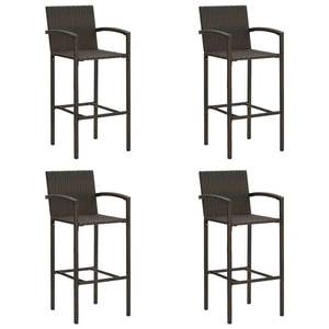 Ensemble de tabourets de bar en polyrotin marron, 4 pièces - Product Image 1