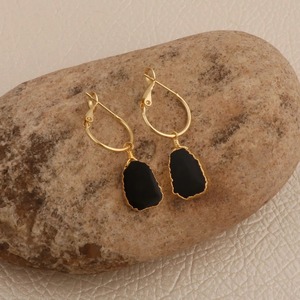 Boucles d'oreilles pendantes en pierre naturelle plaquées or 18 carats, forme goutte d'eau en argent 925, style bohème, bijoux pour femmes à porter au quotidien - Product Image 2
