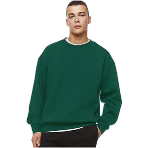 Suéter de Punto para Hombre, Color Verde Sólido, 100% Algodón Orgánico, Manga Larga, para Otoño, Anti-Pilling y Anti-Arrugas - Product Image 6
