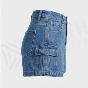 Shorts de Mezclilla Rectos de Cintura Alta para Mujer, Personalizados, Transpirables, Ropa Urbana de Alta Calidad, Moda de Verano - Product Image 3